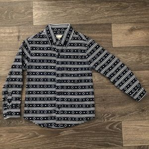 BOYS Southwestern Boho Navy LS Button Up Sz 4